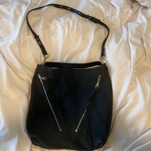 Rebecca Minkoff sude moto hobo crossbody